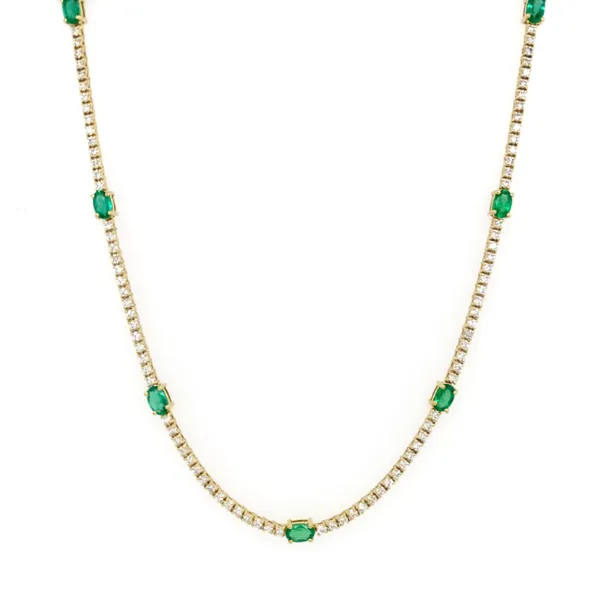 18K Yellow Gold Emerald Necklace