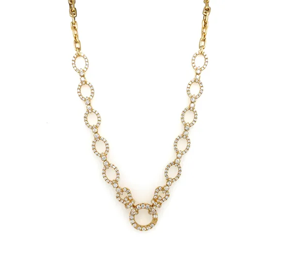 18K Yellow Gold Diamond Necklace