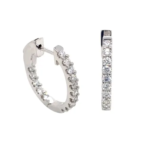 18K White Gold Hoop Earrings