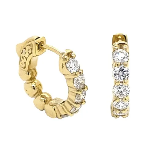 18K Yellow Gold Diamond Earrings