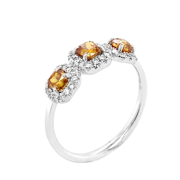 18K White Gold Yellow Diamond Band