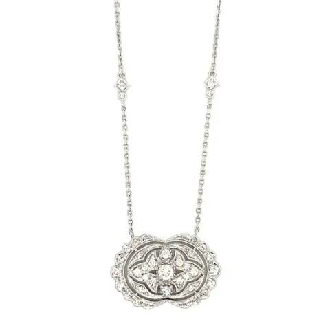 18K White Gold Diamond Necklace