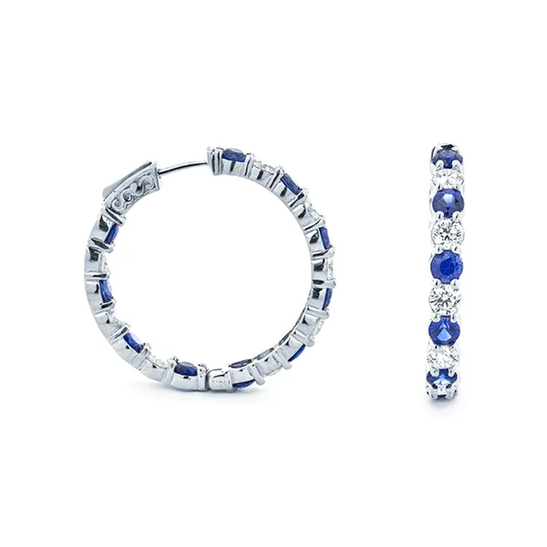 18K White Gold Sapphire Earrings